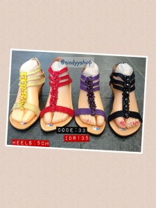 sandal untuk wanita hak tinggi kulit monte batu